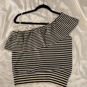 LOFT One Shoulder Striped Knit